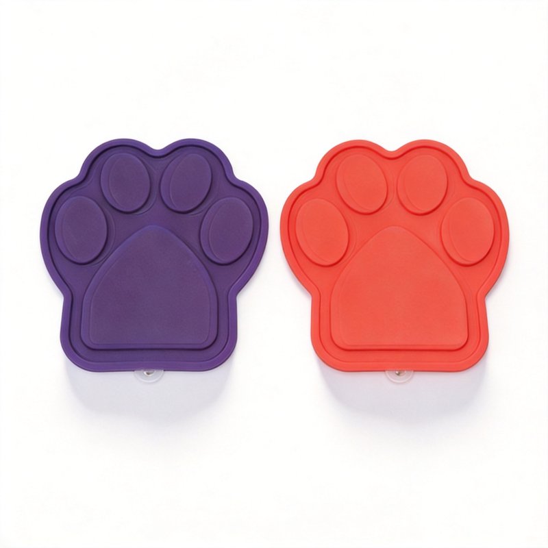 Paw-Shaped Silicone Lick Mat with Suction Cups