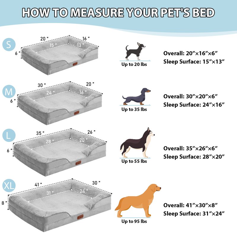 Gel Memory Foam Dog Sofa Bed